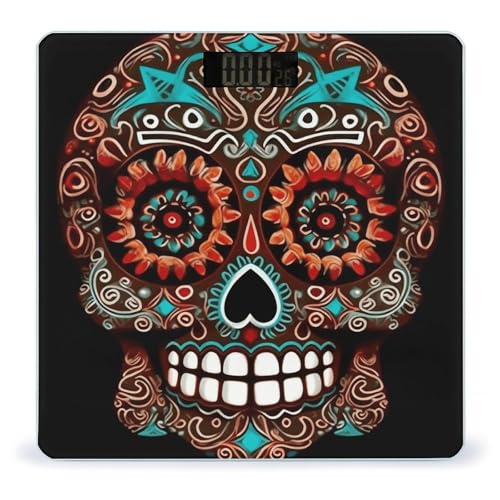 Báscula de vidrio templado para baño Sugar Skulls Day of the Dead miniatura 1