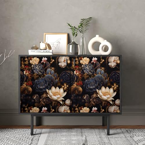 Papel pintado de suculentas negro para decorar la mesita de noche y el cajón 5