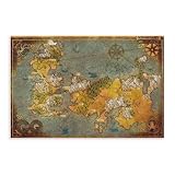 TYPOART Canvas Wall Art Westeros And Essos World Map Art Posters Vintage Canvas Posters Paintings Wall Art for Home Living Room Bathroom Office Unframe 12x18inch(30x45cm)