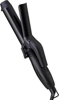 テスコム ミニ カールアイロン コテ 25mm ナノセラミックコーティング 190℃ コンパクト [ショートヘア～ボブ・顔周りにおすすめ] クイックコードバンド付き 海外対応 コード長1.5m ブラック TEC-HM122-K