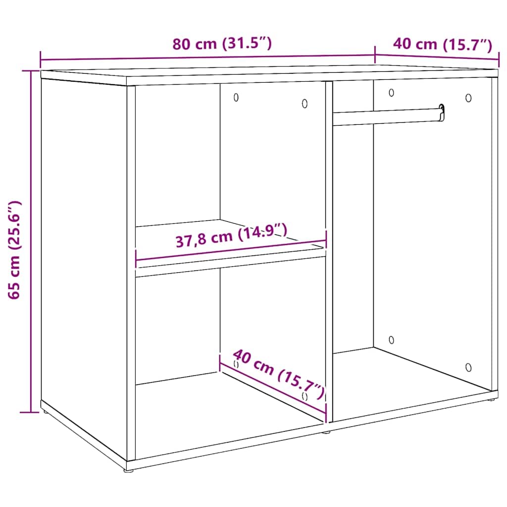 Armoire à vêtements Artisan en chêne 80 x 40 x 65 cm avec beaucoup d'espace de rangement, étagère et porte, étagère polyvalente pour chambre à coucher, couloir, bureau, garde-robe et salon