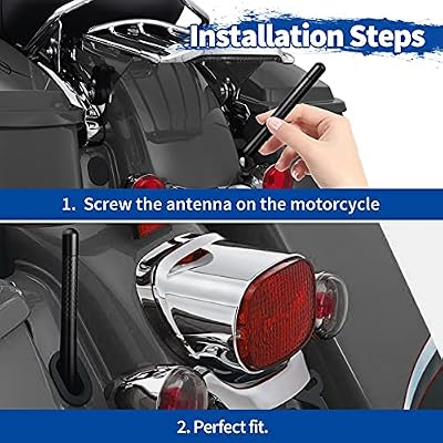 Bingfu Motorcycle Carbon Fiber Antenna Mast Replacement Compatible with 1989-2023 Road King Softail Touring Street Glide Road Glide Fat Boy Electra Glide Tour Ultra Classic