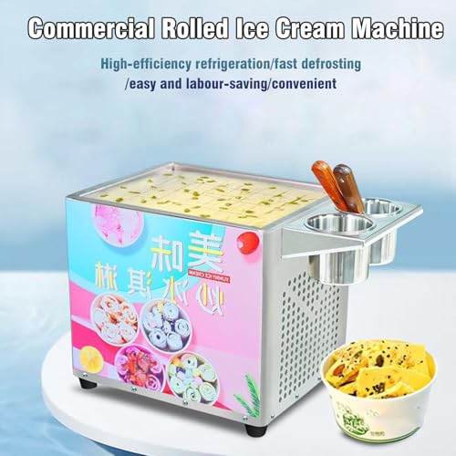 ExoticaBlend Gewerbliche Eisrollenmaschine, Maschine für frittierte Eisrollen, Edelstahl-Eisrollenmaschine, Joghurtmaschine für Bars, Cafés und Dessertläden – Bild 3
