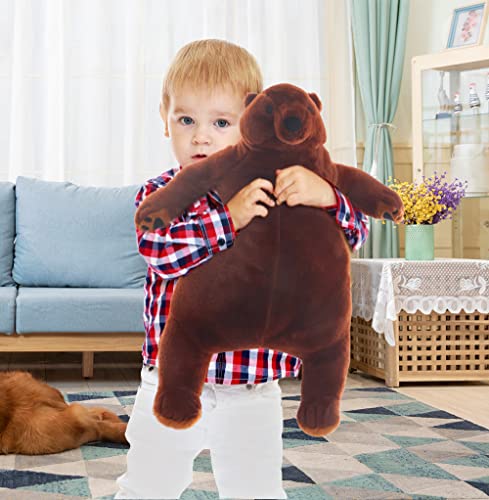 SNOWOLF Riesen Simulation 60cm Bär Spielzeug Gefüllte Tier Plüsch Puppe Riesige Kuschel Teddybär für Home Dekoration Valentinstag Geburtstagsgeschenk (60cm, Braun)