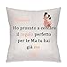 ZCHXD Regalo di Festa della Mamma Copricuscino-Mamma, Ho Provato a Cercare il Regalo Perfetto Per Te Ma Tu Hai Già Me-Federa Donna per Madre-Regalo di Famiglia
