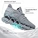 Mens Walking Blade Shoes Slip on Fashion Running Tennis Sneakers Non Slip Breathable Mesh Casual Sport Grey