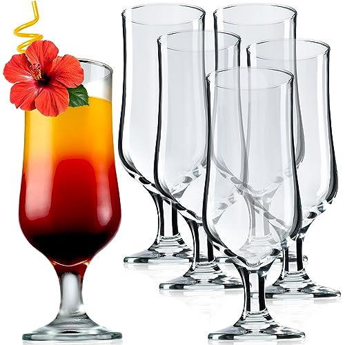 KADAX Bicchieri da long drink, 370 ml, bicchieri da cocktail a forma di calice, in vetro trasparente, per caffè freddo, frappè (6 x 370 ml)