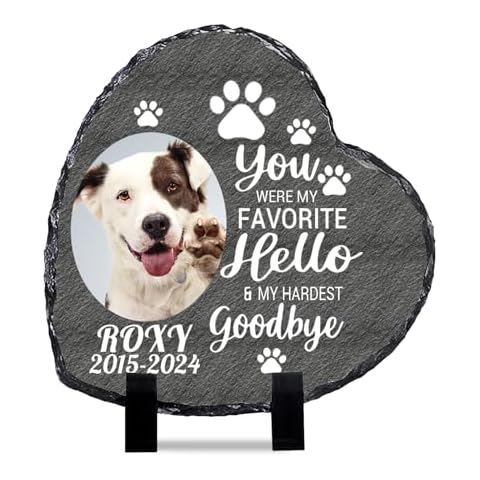 Kufutee Slate sublimation blanks,Flagstone Picture Frame with Display Stand, Rock Photo Plaque for your cat (Heart-15cm) Cover