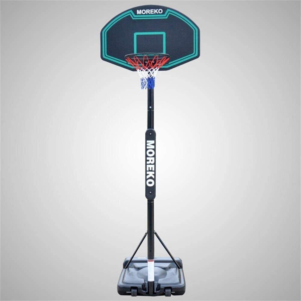 SONGYU-Basketball Set Height Adjustable 130-305cm Basketball Hoop With 2 Wheels Ball And Pump, Standard Rebounds, 112x73cm Basketball Stand