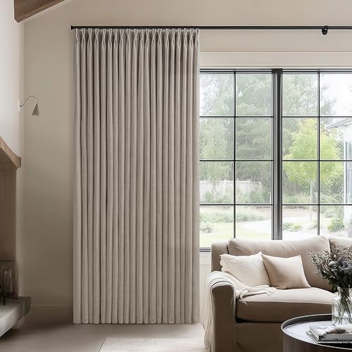 Image of Curtains 100 Width 102 Inches Long Pinch Pleated Burlywood Birch 100x102