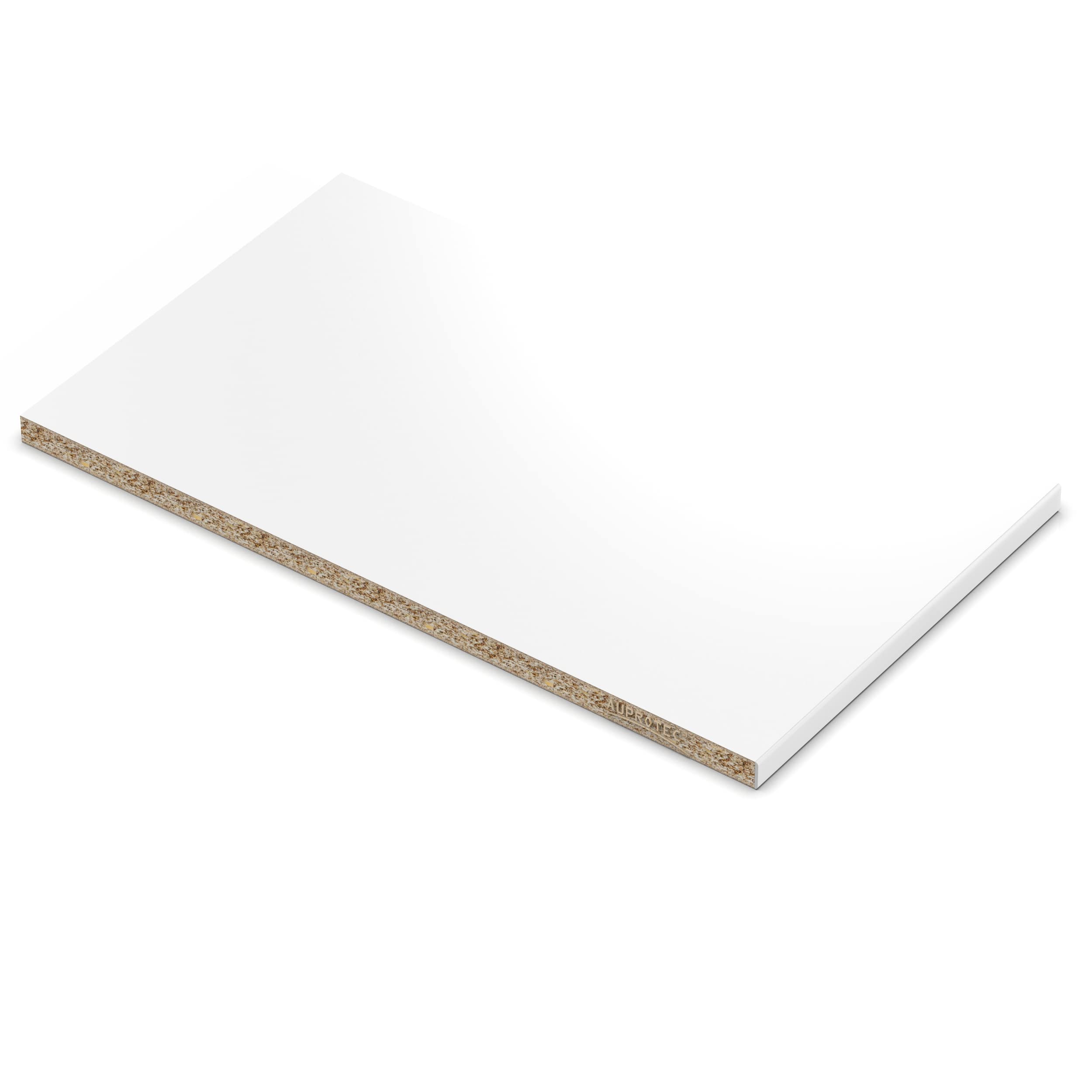 AUPROTEC Einlegeboden Regalboden 19 mm Holz Zuschnitt nach Maß Größe bis max 1000 mm breit x 800 mm tief melaminharzbeschichtet mit Umleimer ABS Kante: Farbe weiß
