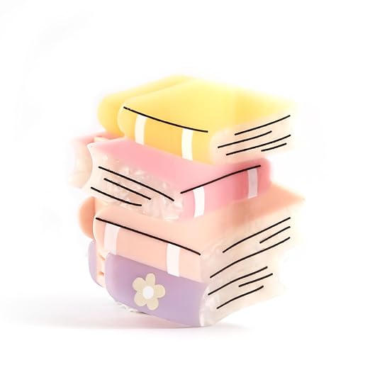 Acetate Book Hair Claw Clip Personalized Cute Girls Back to School Book Hair Claw Clip for Women Teacher Gift 1 Pieces
