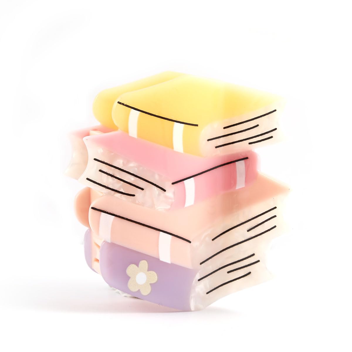 Acetate Book Hair Claw Clip Personalized Cute Girls Back to School Book Hair Claw Clip for Women Teacher Gift 1 Pieces