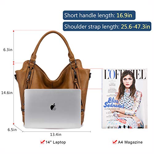Tote Bag for Women PU Leather Shoulder Bags Fashion Hobo Bags Large Purse and Handbags with Adjustable Shoulder Strap - Thumbnail 5
