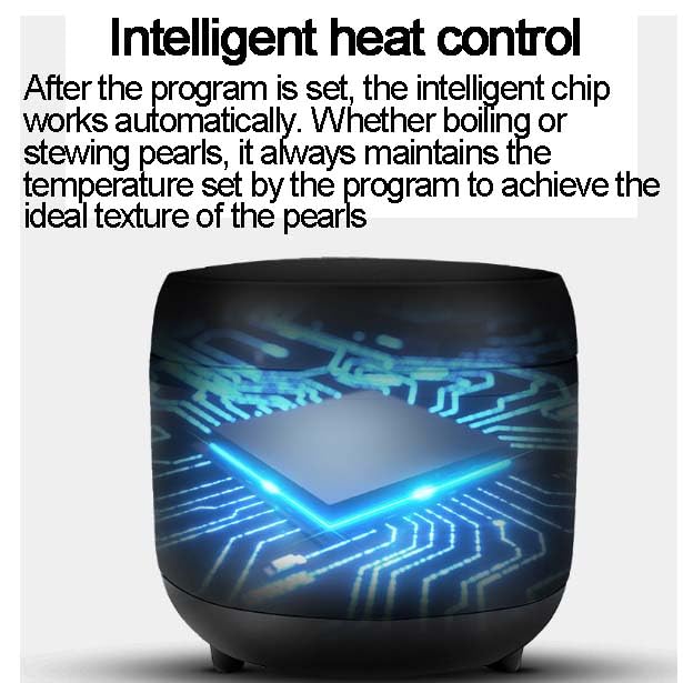 Automatischer Bubble Tea Pearl Cooker, 5L Smart Preset Electric Pot mit 9 Stunden Wärmespeicherung, 900W Leistung & Anti-Überlaufventil für Tapioca Boba, Schwarze Zuckerperlen