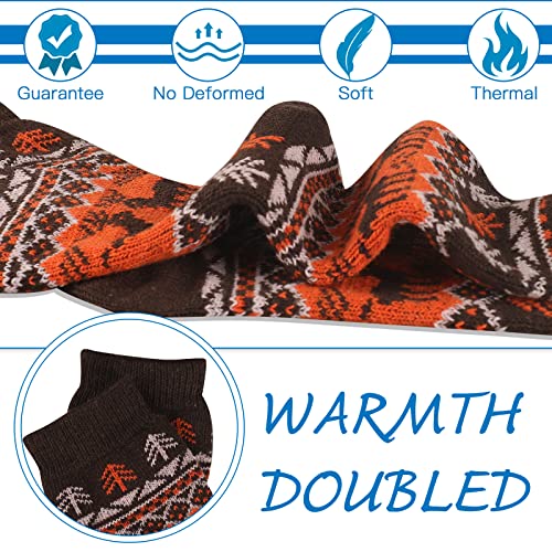 Image of Heatuff Mens Thick Wool Socks Thermal Warm Winter Crew Socks 5 Pairs Multicolors