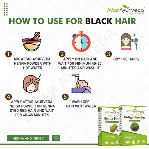 DKM Attar Ayurveda Tinte Natural para Cabello Negro 400g miniatura 5