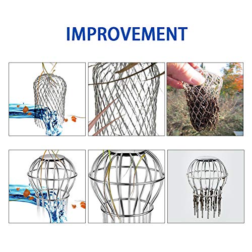 Image of Gutter Guard 2 Inch 304 Stainless Steel Filter Strainer, Stops Leaves Seeds and Other Debris Gutter Cleaning Tool - 4 Pack
