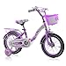 XBSLJ Dziecięcy rower składany, wózek dziecięcy z kółkami podporowymi na 12 ldquo; 14"16" 18 rdquo; dziewczęcy chłopcy niemowlęcy rower różowy, fioletowy dla noworodków (kolor: liliowy, rozmiar: 14 cali)