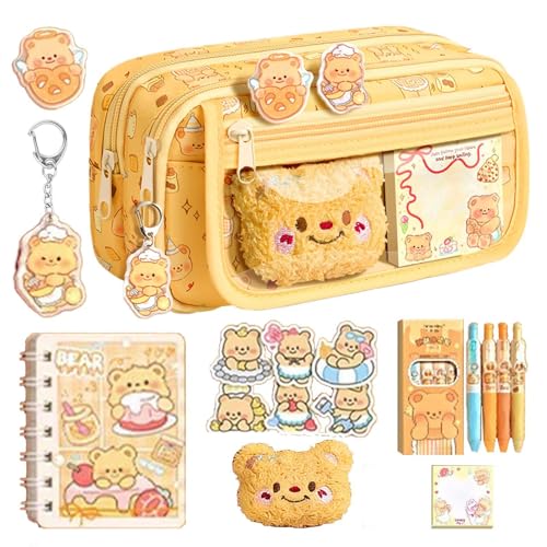 Generisch Estuche Estético - Juego de Papelería Para La Escuela, Estuche Estuche Con Compartimentos | Para Estudiantes, Niños, Niñas, Hogar, Estudiar, Viajes, Cumpleaños, Navidad,