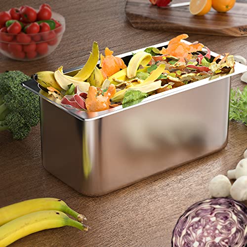 Merysen Kitchen Compost Bin- 1.6 Gal Smell Proof, Rust Proof Stainless Steel Insert, Countertop Composter Bin With Lid And Bamboo Box - Indoor Compost Bin Kitchen #TOP7
