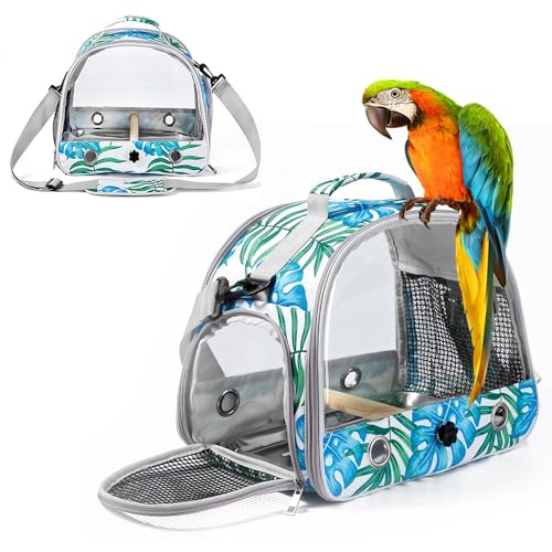 PETANGEL Bird Travel Carrier - Bird Carry Transport Bag with Stan...