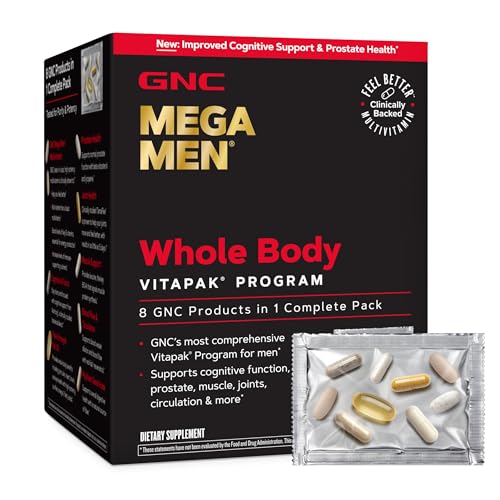 GNC Mega Men Whole Body Ultra Premium Vitapak Program for Men, Best Nutrition Pack for Male Wellness, Convenient, 8 Products in 1 Packet, with Clinically Proven Ingredients, Joint Support, 30 svgs