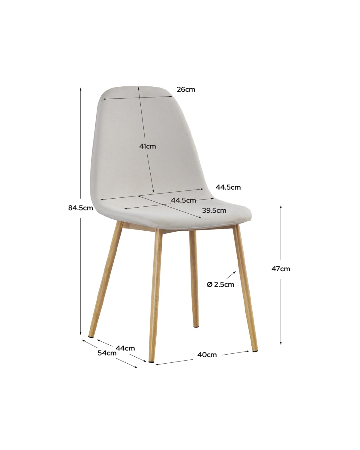 DEKIT Grupo RIMOBEL - Set di 4 sedie da pranzo imbottite Deana