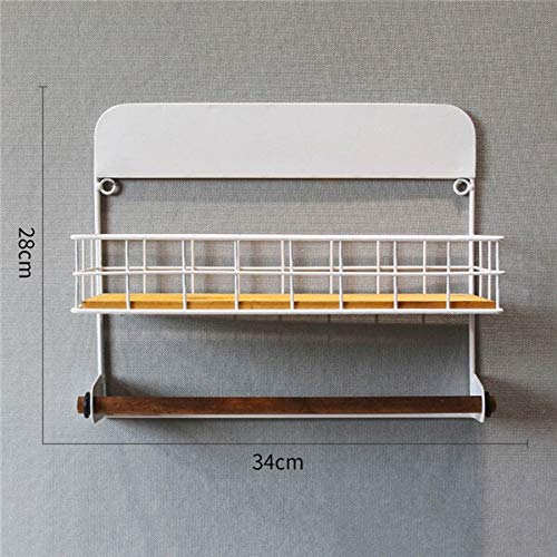 Support de rangement multi-fonctionnel mural blanc sans perçage pour serviette - 2