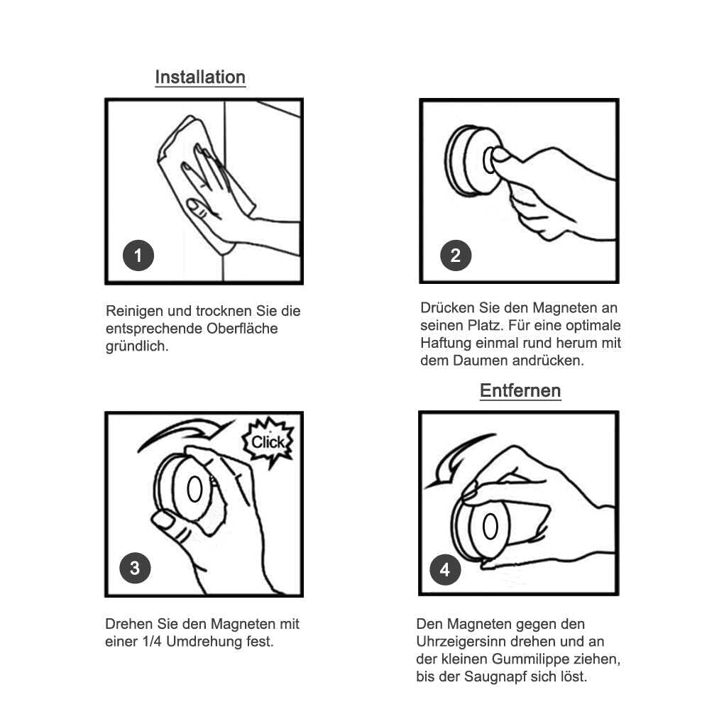KÜCHENKOMPANE Magnetischer Messerhalter - Ohne Bohren Mit Saugnapf