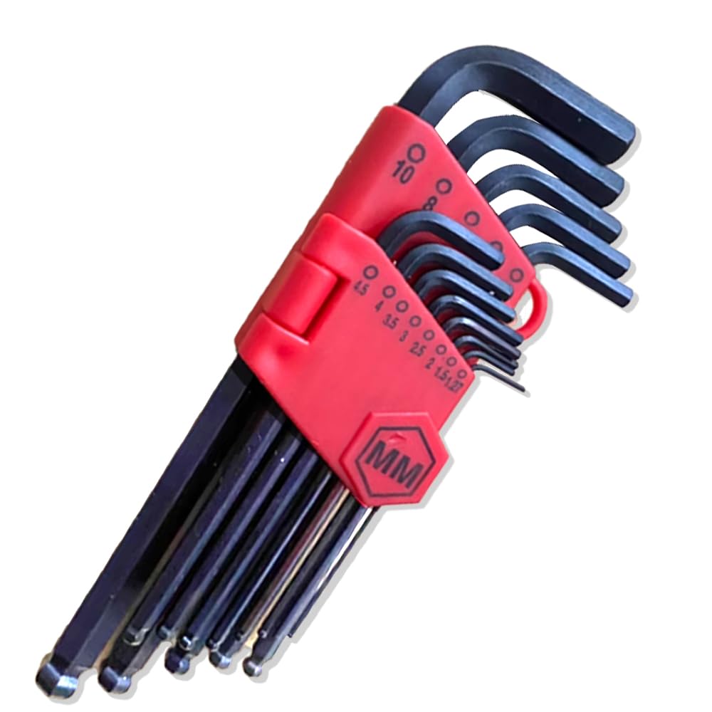 Sponsored Ad – JZS Hex Key Set Hex Key 12Pcs Hex Key Set Manual Wrench 40Cr Blacken Medium Long Balls Head L Shaped Har (Metric MM)