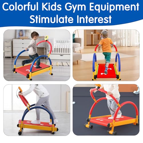 Image of Kids Treadmill for Ages 3+, Incline Adjustable Walking Pad with LED Display & Handles, Compact Self-Propelled Exercise Equipment for Boys & Girls, Fun Fitness Gear