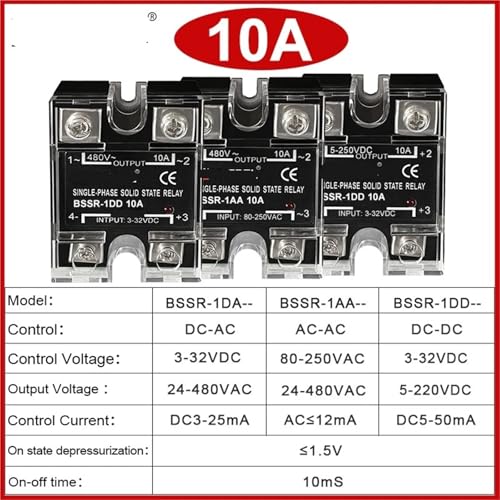 Relais statique monophasé 10A pour circuit de commande CC