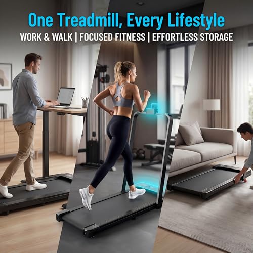 Image of BARWING Foldable Incline Walking Pad 3.0 /3.5 HP Treadmills for Home, 7.5 /8.5 MPH Under Desk Treadmill with Handles, Foldable Treadmill with Quiet Brushless, 330 LBS Weight Capacity