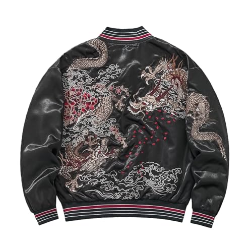 Veste de baseball brodée homme look urbain et décontracté pour les sorties en ville