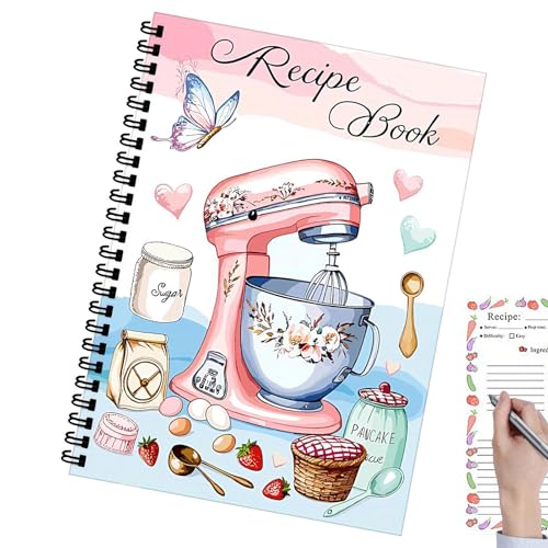 Recetario - Cuaderno con 100 páginas para anotar recetas | Diario de cocina creativo, plantilla estructurada, diseño en, formato práctico, encuadernación en espiral para principiantes, planific
