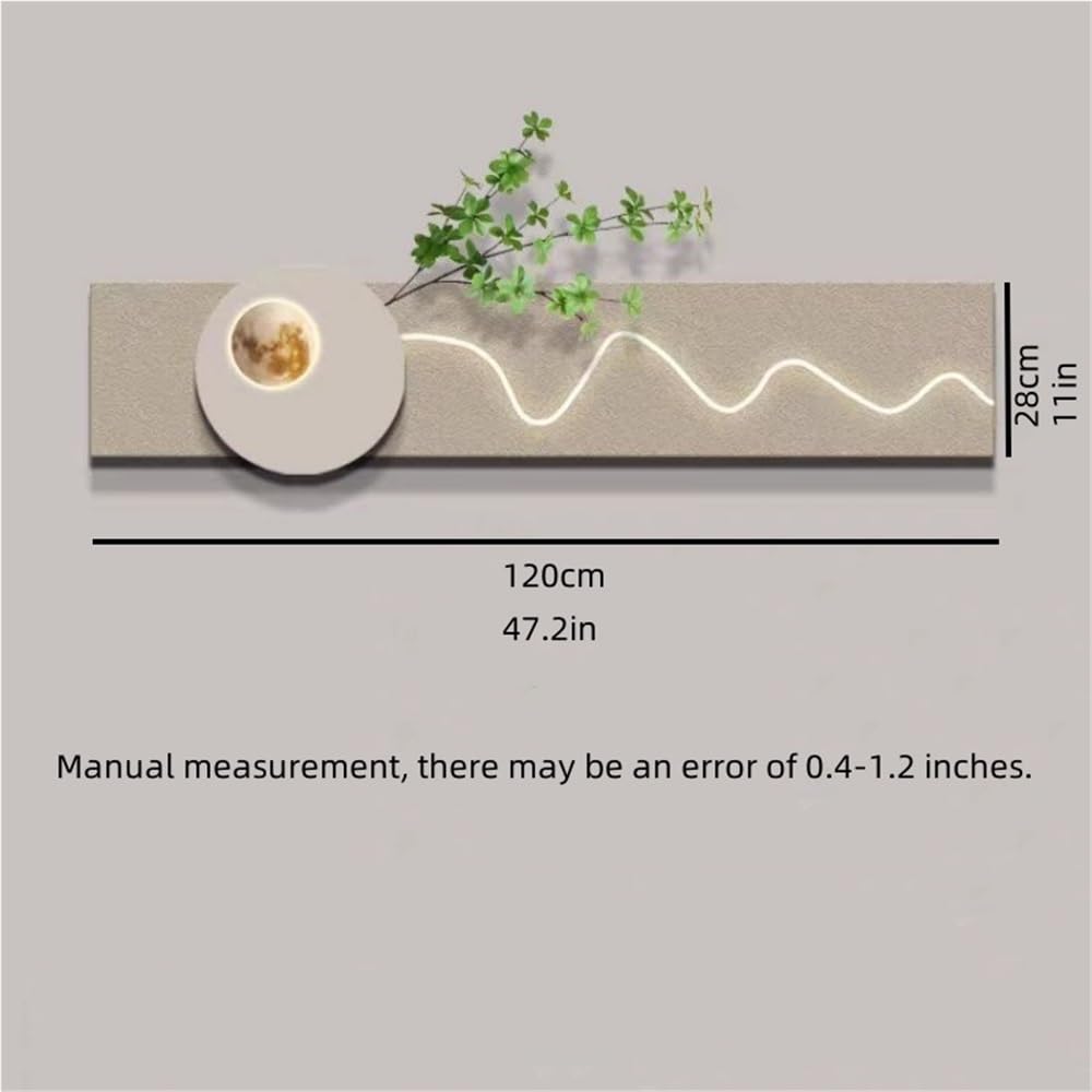 Cuadro de Pared con visión 3D y Luces, Moderno Cuadro Colgante, con Fuente de alimentación enchufable y LED de Alivio, decoración de Pared Grande para Dormitorio y Sala de Estar (A