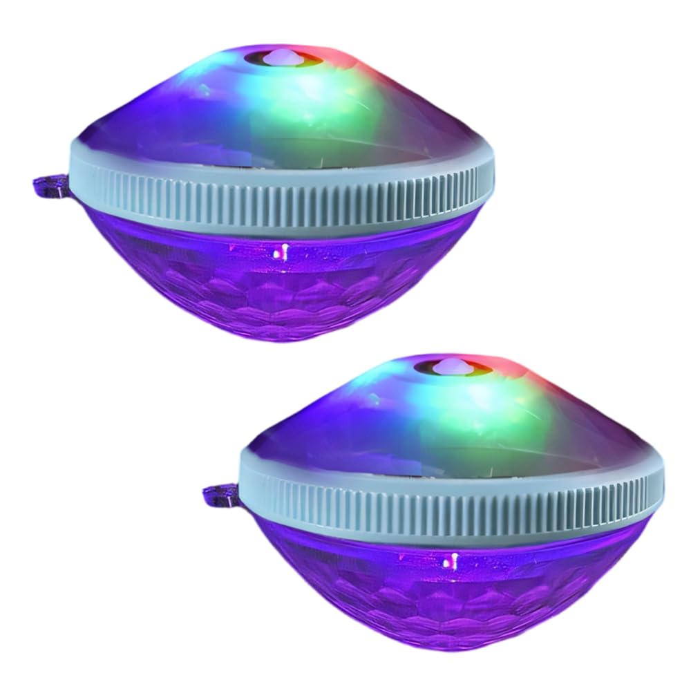 MiOYOOW Floating Pool Light, 2PCS IP65 Waterproof Color Changing LED Pool Lights with 8 Lighting Modes for Swimming Pools, Hot Tub, Pond