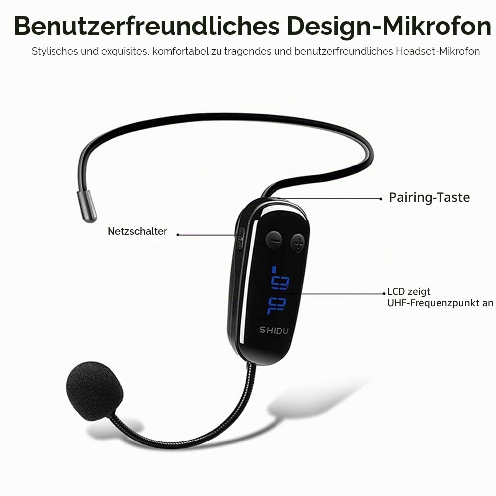 Sprachverstärker Tragbar Wiederaufladbarer Mini Bluetooth Lautsprecher Wireless Mikrofon-Headset 25m PA System
