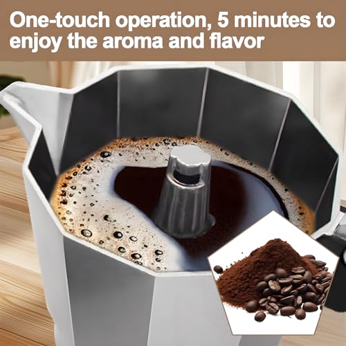 Image of Aluminum Electric Moka Pot 3-6 Cup 270ml Express Coffee Maker Stovetop