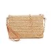 H.S.G.K Stroh Umhängetasche Clutch Lässige Strandhandgemachte Tasche für Damen Umschlag Geldbörse, Beige