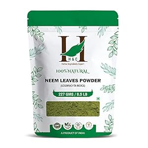 H&C Natural Neem Leaves Powder, 227 Grams (1/2 lb)