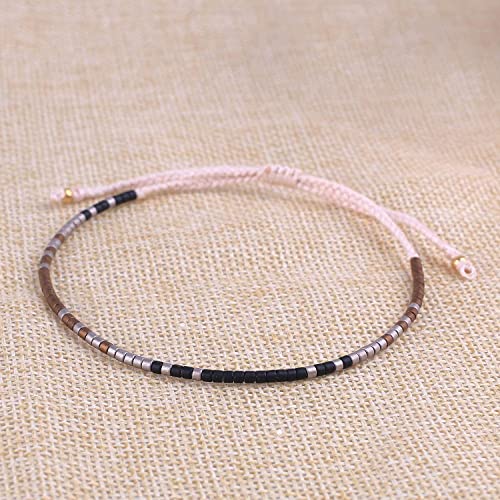 Image of KELITCH Boho Women Crystal Shell Beaded Friendship Bracelets Handmade Strand Bracelet Bangles Jewelry