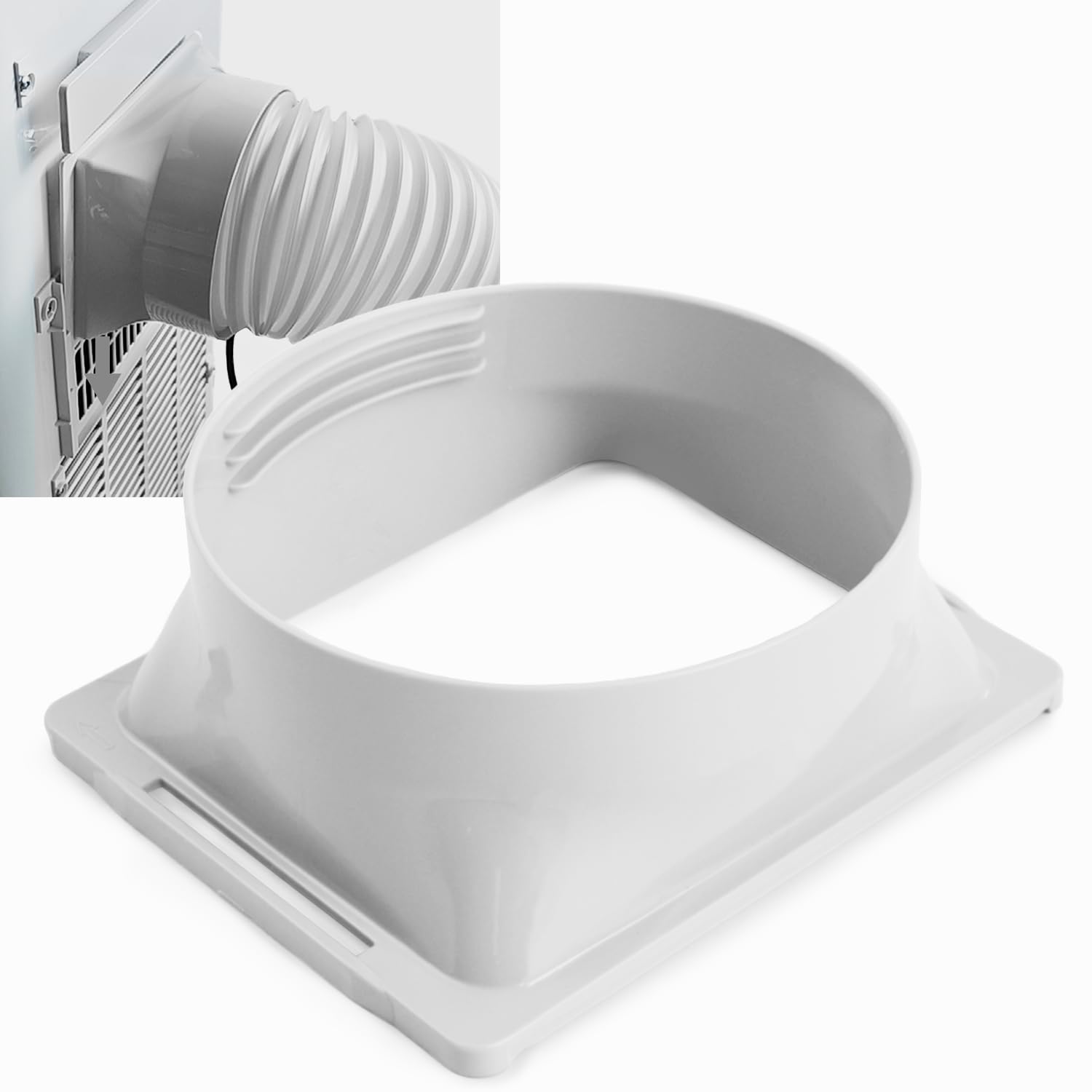 5.9 Inch Portable Air Conditioner Exhaust Hose Coupler Square to Round Coupler, Portable Air Conditioner Hose Connector