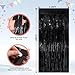 GCB 2Pack Black Metallic Tinsel Foil Fringe Curtains, Black Foil Curtain Backdrop, Photo Booth Props for Birthday Wedding Baby Shower Bachelorette Xmas Celebration Party Decorations Door Streamers