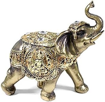 Pagamos su impuesto sobre ventas Feng Shui de 9.0 in de alto color bronce elegante elefante estatua riqueza de la suerte figura de regalo para