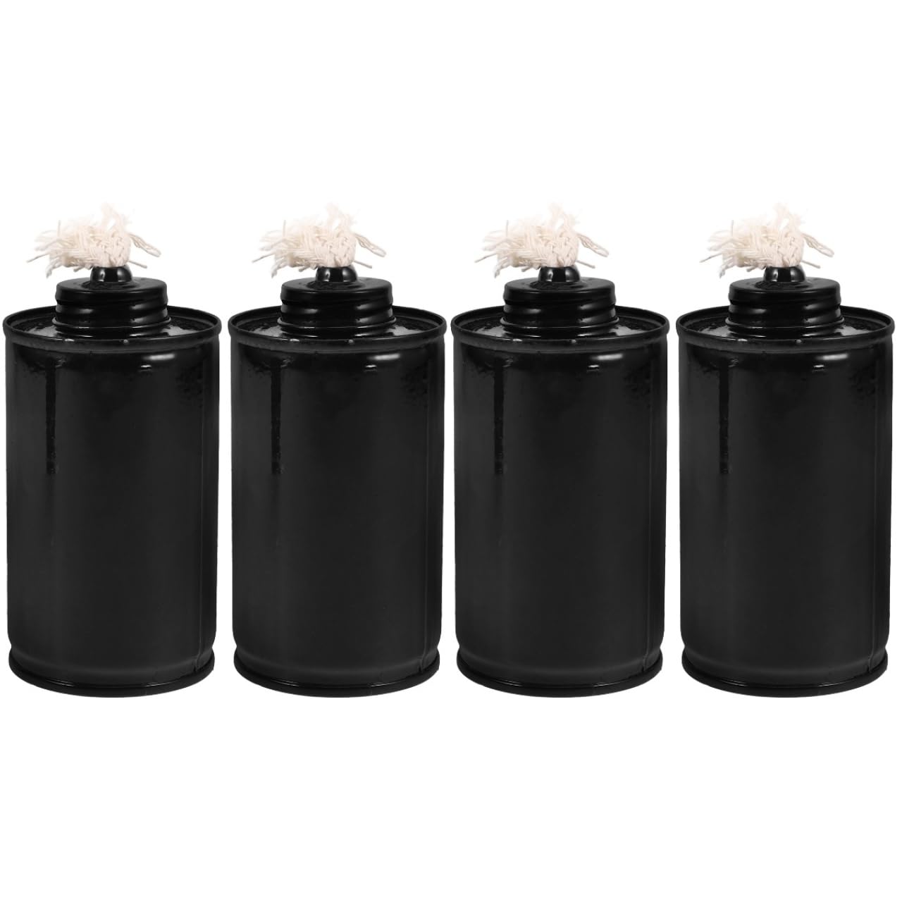 jojofuny 4-Pack Torch Canister Replacement Fuel Cans for Outdoor Garden Torches Durable Iron Construction Easy Install Weather Resistant