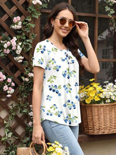 Image of Womens Summer Pajama Sets 2 Piece Short Sleeve Top and Capri Pants Plus Size Ladies Lounge Pjs Sets with Pockets