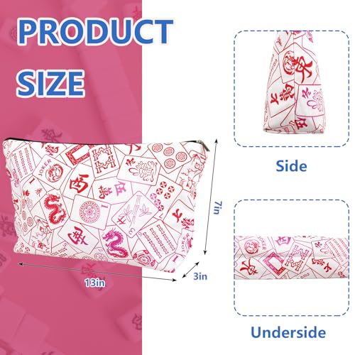 Bolsa para fichas de Mahjong con cierre y diseño rosa miniatura 2