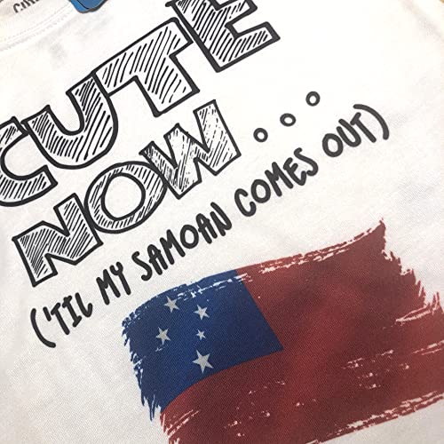 Toddler Samoa T-Shirt 'Til My Samoan Comes Out Kids Shirt Top in White 2T-8T2